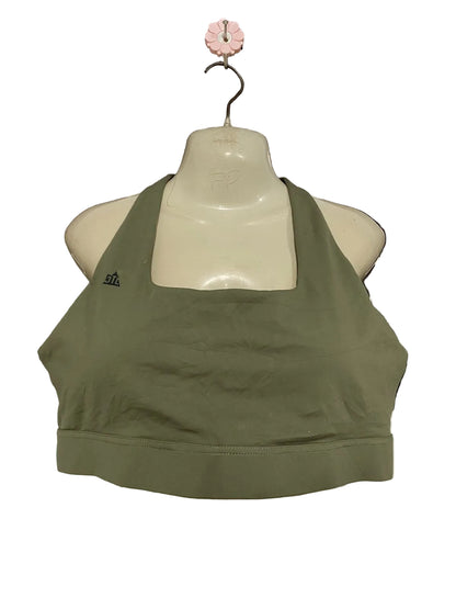 DTL |M| BUST 18| A28| OLIVE GREEN SQUARE-NECK ATHLETIC SPORTS BRA / CROP TOP
