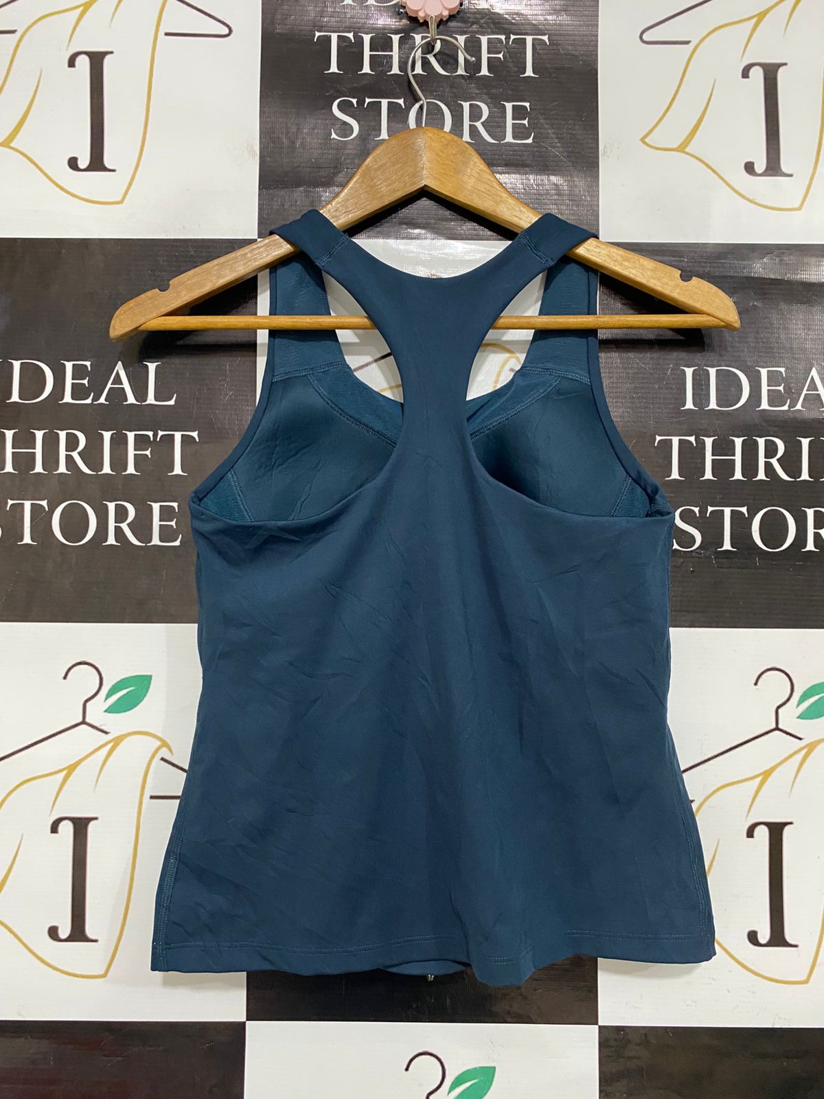 NIKE |S| BUST 14| A28| DARK NAVY BLUE RACERBACK ATHLETIC TANK TOP / CROP TOP