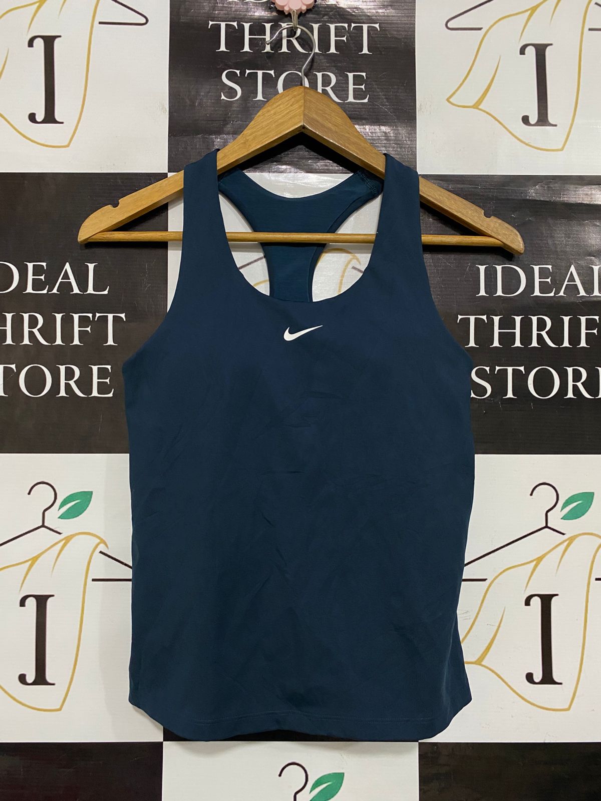 NIKE |S| BUST 14| A28| DARK NAVY BLUE RACERBACK ATHLETIC TANK TOP / CROP TOP