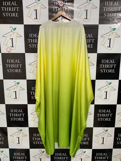 |M| BUST FREE | A28| YELLOW & GREEN OMBRE FLOWY CAFTAN / MAXI DRESS