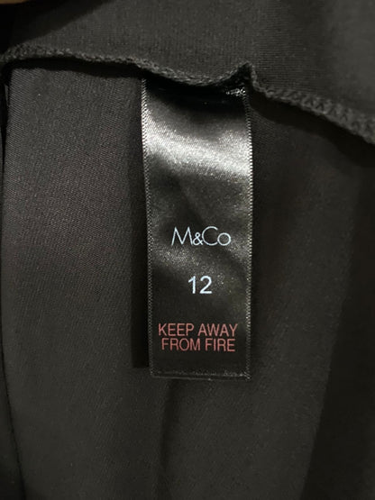 M&CO |M| BUST 17| A28| ELEGANT BLACK & NUDE LACE-ACCENT SLEEVELESS FORMAL MAXI DRESS