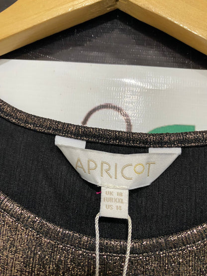 APRICOT |XL| BUST 22| A28| BRONZE METALLIC SHIMMER SHORT-SLEEVE CROP TOP
