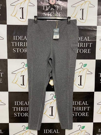 CRANE |XL| WAIST 32| A28| GREY HEATHERED HIGH-WAISTED POCKET ATHLETIC LEGGINGS