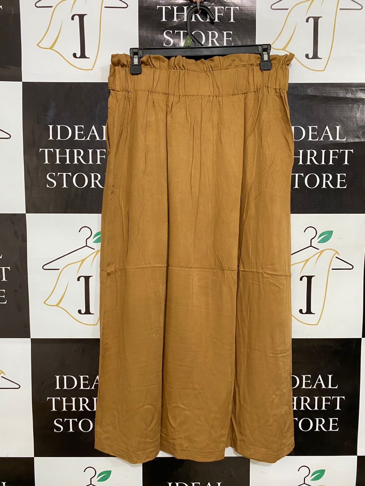 PRIMARK |L| WAIST 30| A28| CAMEL BROWN BELTED HIGH-WAISTED MIDI / MAXI SKIRT