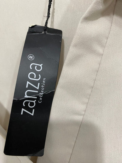 ZANZEA |S| BUST 20| A28| NEUTRAL BEIGE V-NECK COLLARED HIGH-LOW BLOUSE