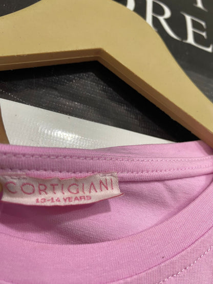 CORTIGIANI |S| BUST 20| A28| BABY PINK "OVERTHINKING" GRAPHIC OVERSIZED T-SHIRT