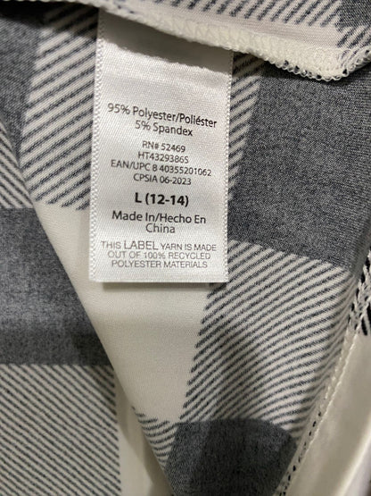 HOLIDAY TIME |L| A28| BLACK & WHITE BUFFALO CHECK PAJAMA SET WITH RED TRIM