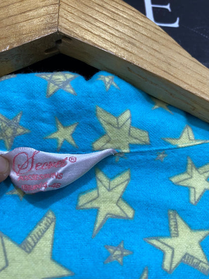 SECRET |L| A28| TURQUOISE BLUE & YELLOW STAR PRINT PAJAMA SET