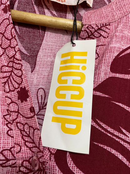 HICCUP |S| BUST FREE| A28| PINK & BURGUNDY LEAF PRINT MAXI DRESS