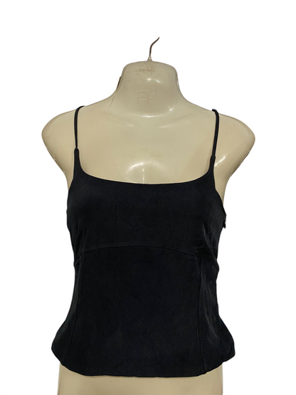 SUPRE |XS| BUST 14| A29| BLACK MINIMALIST SPAGHETTI STRAP CAMISOLE TANK TOP
