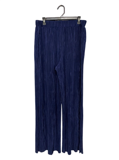ET VOUS |L| WAIST 32| A29| NAVY BLUE PLEATED WIDE-LEG LOUNGE PALAZZO PANTS