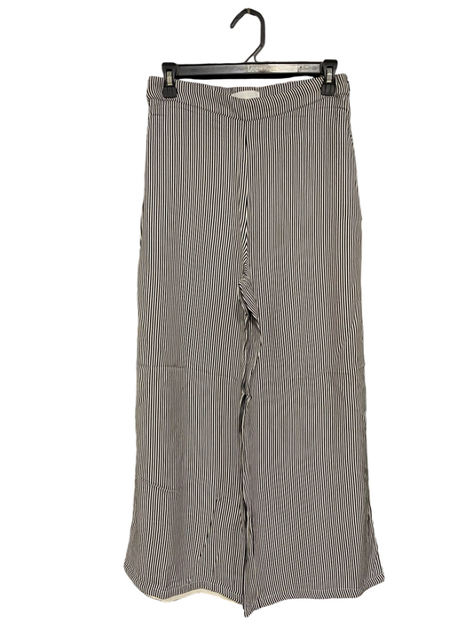 H&M |S| WAIST 28| A29| BLACK & WHITE VERTICAL STRIPED WIDE-LEG PALAZZO TROUSERS