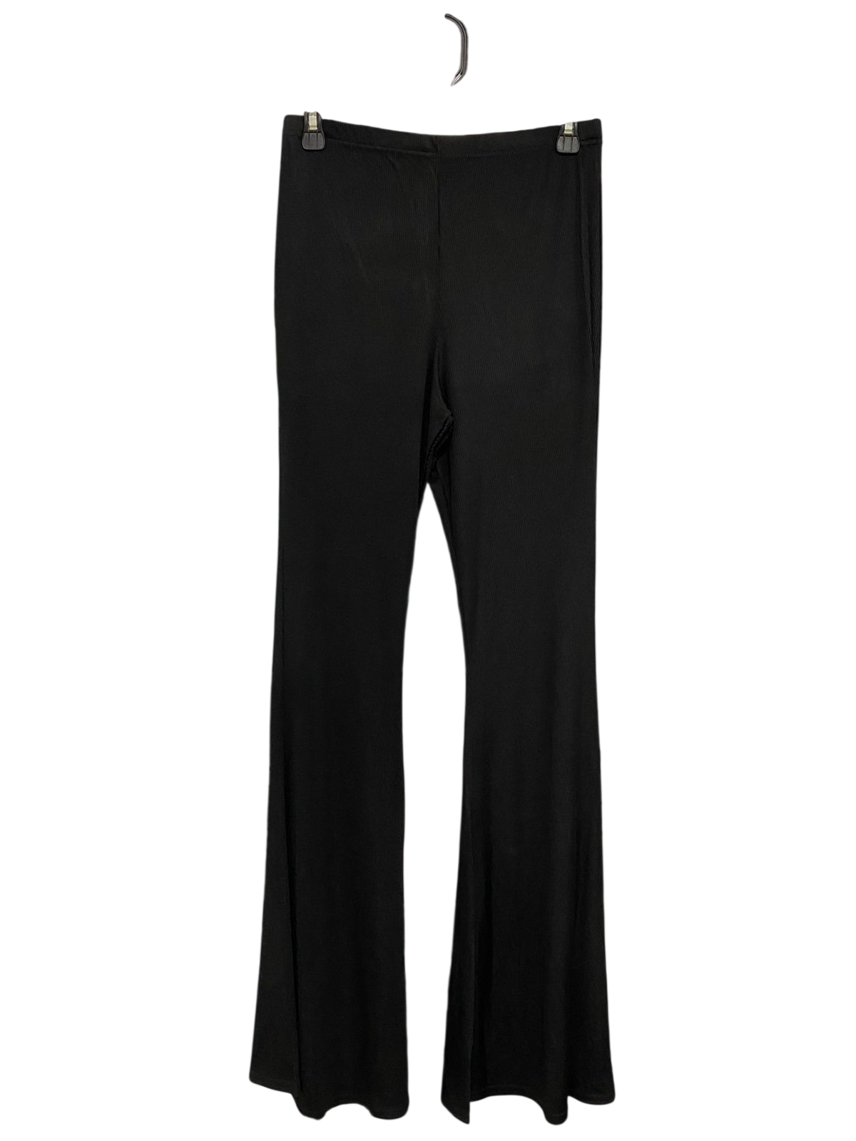 PRETTYLITTLE THING |S| WAIST 26| A29| BLACK RIBBED HIGH-WAISTED FLARE TROUSERS