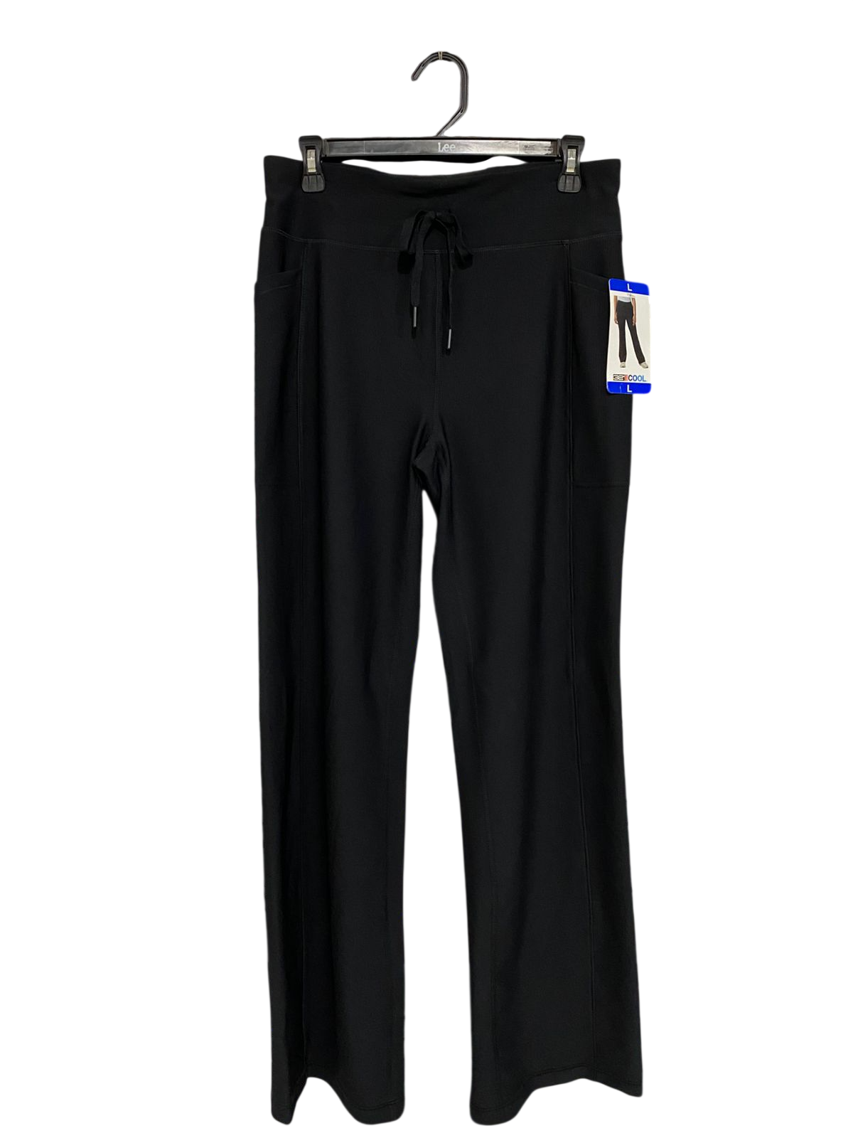 COOL |L| WAIST 30| A29| BLACK ATHLETIC DRAWSTRING COMFORT WIDE-LEG LOUNGE PANTS