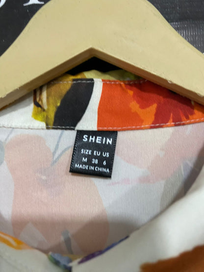 SHEIN |M| BUST 20| A29| MULTICOLOR WATERCOLOR FLORAL PRINT BUTTON-DOWN SHIRT DRESS