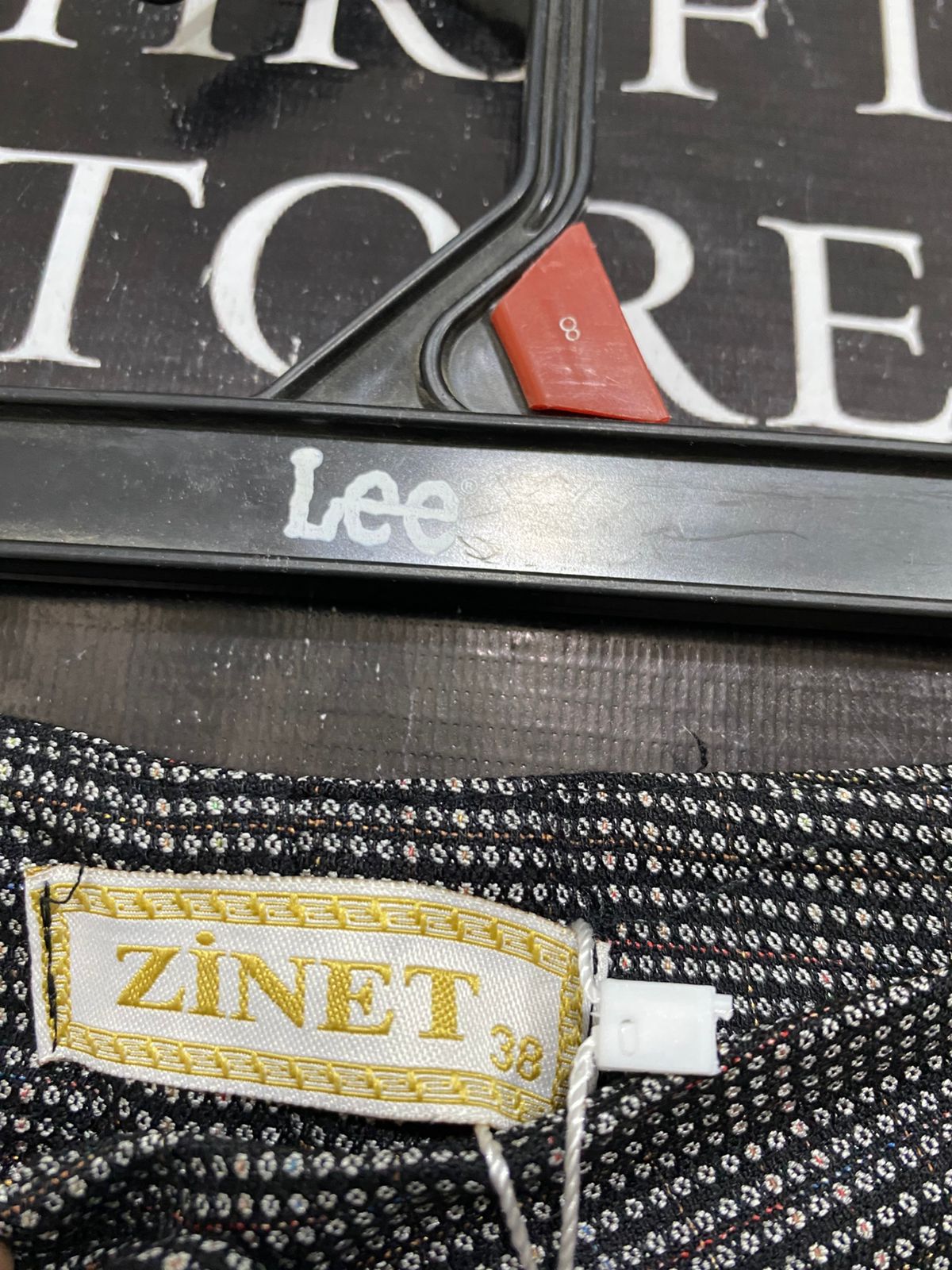 ZINET |L| WAIST 29| A29| BLACK & WHITE HOUNDSTOOTH WIDE-LEG TAILORED TROUSERS