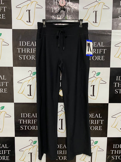 COOL |L| WAIST 30| A29| BLACK ATHLETIC DRAWSTRING COMFORT WIDE-LEG LOUNGE PANTS
