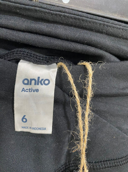 ANKO ACTIVE |S| WAIST 22| A29| BLACK CROSSOVER HIGH-WAISTED ATHLETIC BIKER SHORTS