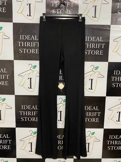 PRETTYLITTLE THING |S| WAIST 26| A29| BLACK RIBBED HIGH-WAISTED FLARE TROUSERS