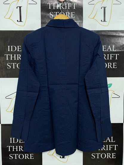 MASSIMO DUTTI |M| BUST 18| A29|  NAVY BLUE TAILORED LONG-SLEEVE SHIRT DRESS