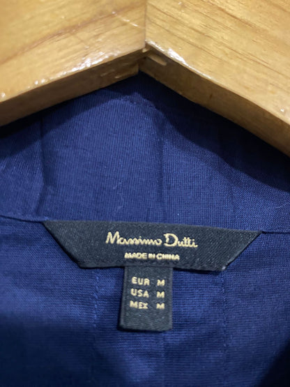 MASSIMO DUTTI |M| BUST 18| A29|  NAVY BLUE TAILORED LONG-SLEEVE SHIRT DRESS