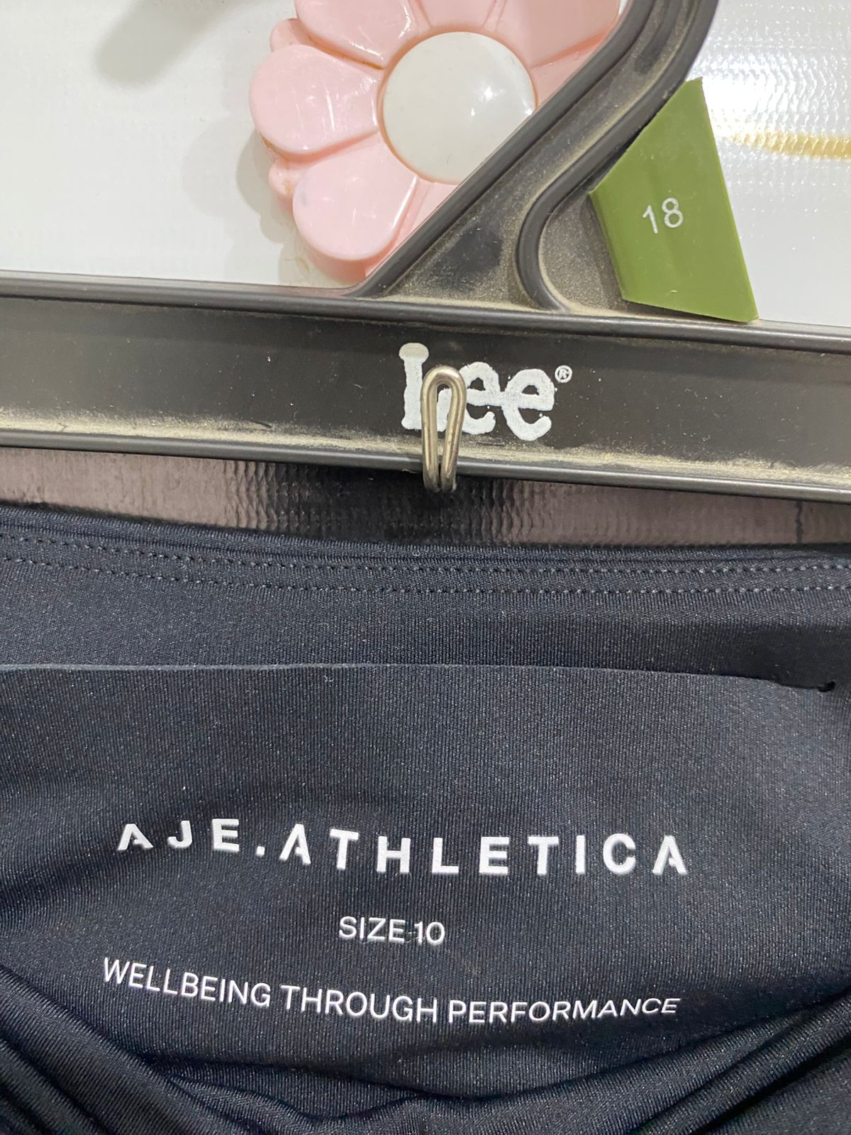 AJE ATHLETICA |XS| WAIST 24| A29| BLACK & WHITE PIPED HIGH-WAISTED BIKER SHORTS