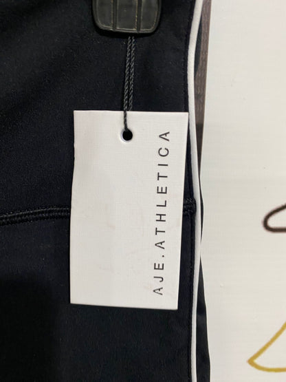 AJE ATHLETICA |XS| WAIST 24| A29| BLACK & WHITE PIPED HIGH-WAISTED BIKER SHORTS