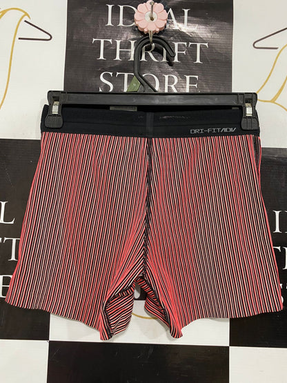 NIKE |XS| WAIST 24| A29| BLACK, RED & WHITE STRIPED ATHLETIC BIKER SHORTS