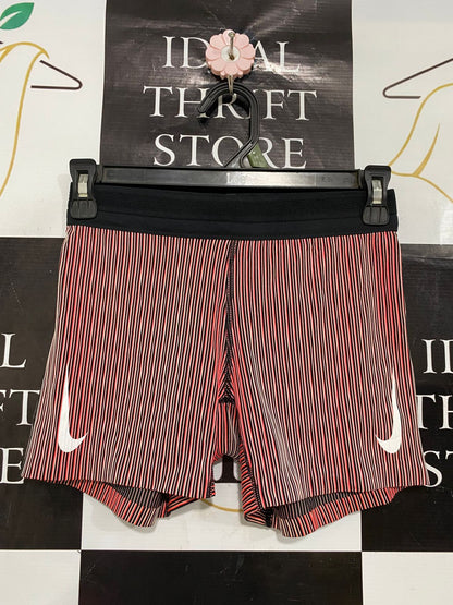 NIKE |XS| WAIST 24| A29| BLACK, RED & WHITE STRIPED ATHLETIC BIKER SHORTS