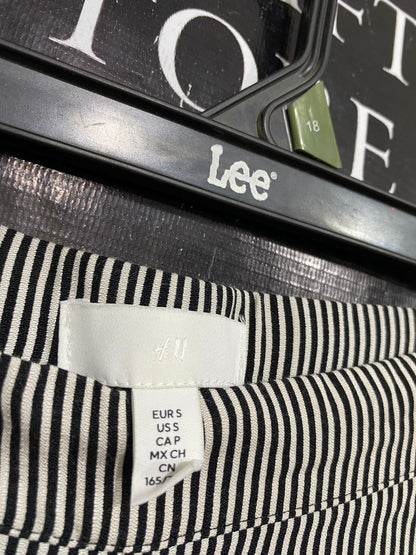 H&M |S| WAIST 28| A29| BLACK & WHITE VERTICAL STRIPED WIDE-LEG PALAZZO TROUSERS
