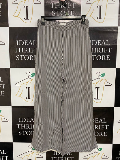 H&M |S| WAIST 28| A29| BLACK & WHITE VERTICAL STRIPED WIDE-LEG PALAZZO TROUSERS