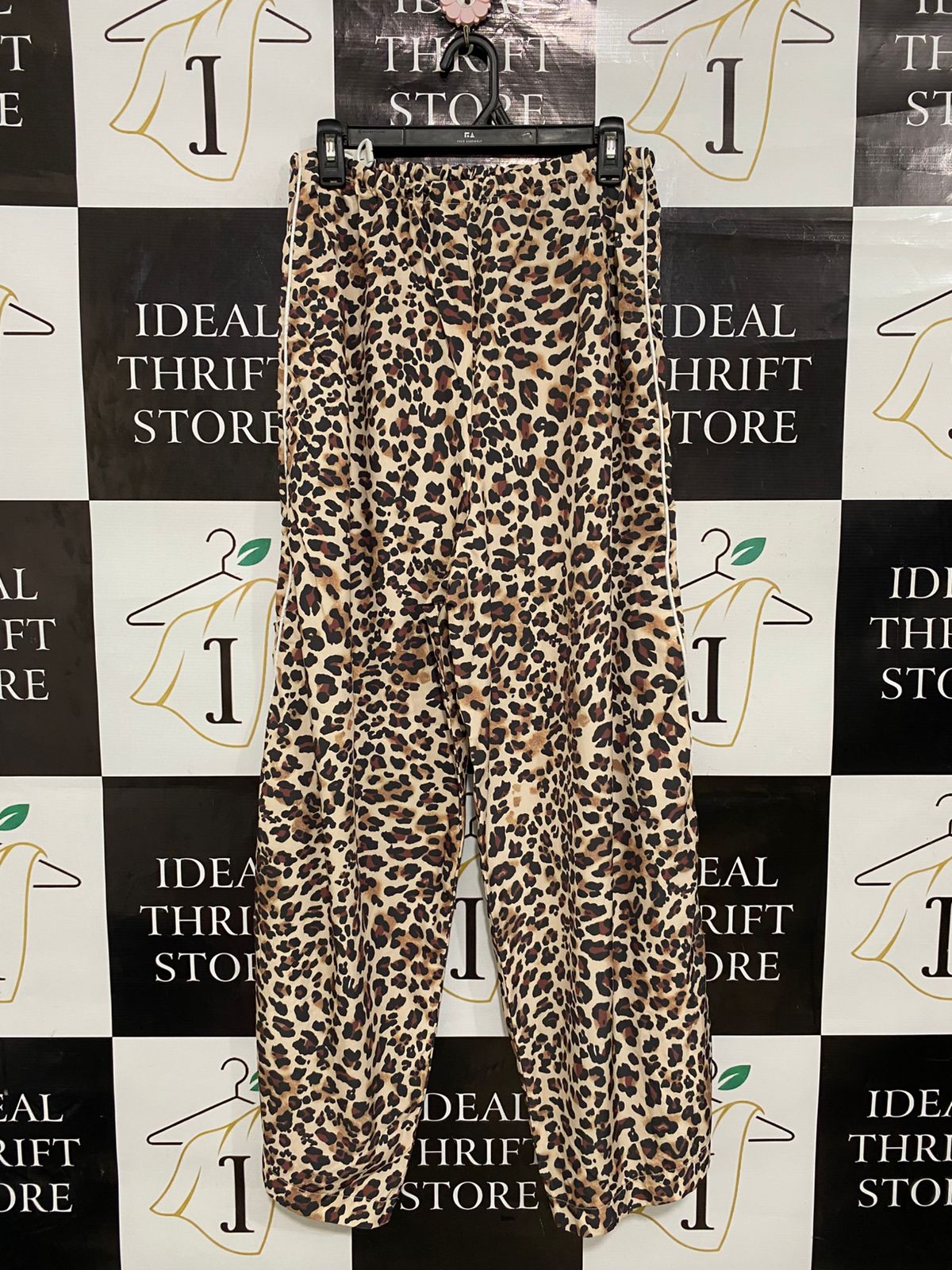 |M| WAIST 28| A29| LEOPARD ANIMAL PRINT WIDE-LEG LOUNGE PANTS