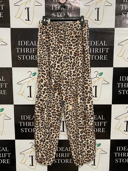 |M| WAIST 28| A29| LEOPARD ANIMAL PRINT WIDE-LEG LOUNGE PANTS