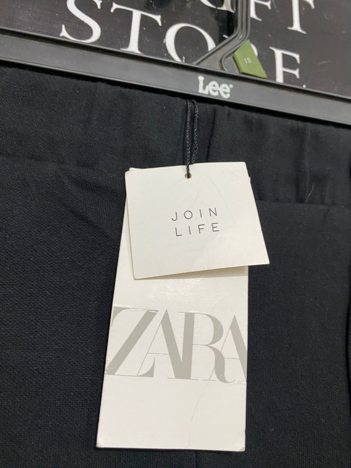 ZARA |S| WAIST 26| A29| BLACK HIGH-WAISTED FRONT-SEAM WIDE-LEG TROUSERS