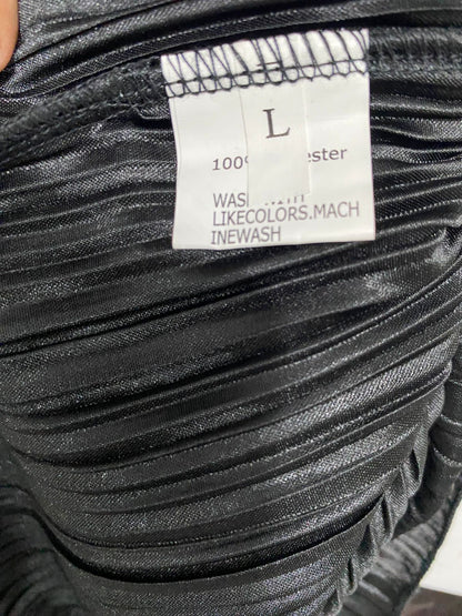 |L| WAIST 28| A29| BLACK PLEATED MIDI SKIRT