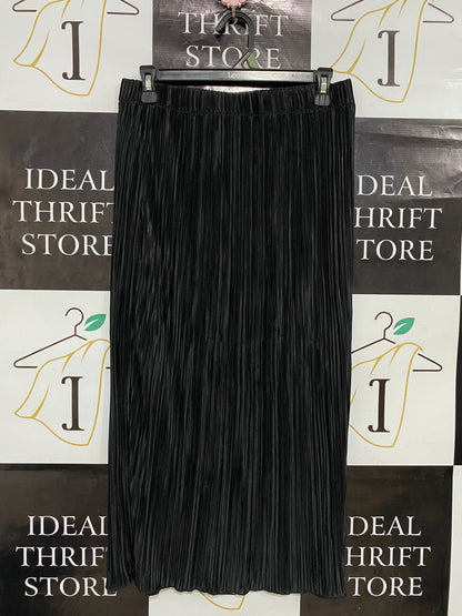 |L| WAIST 28| A29| BLACK PLEATED MIDI SKIRT