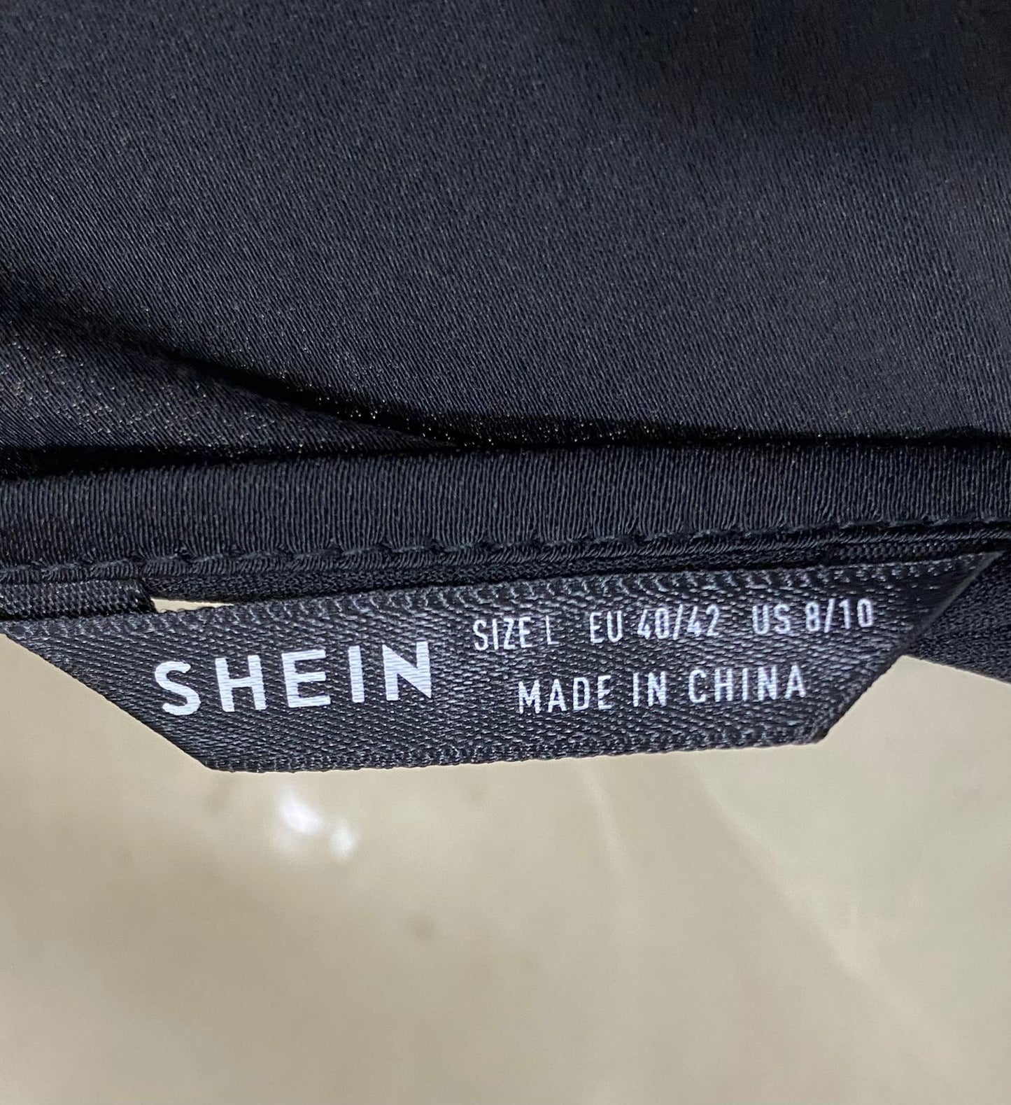 SHEIN |L| BUST 18| A29| BLACK SATIN COWL-NECK SLIP MAXI DRESS