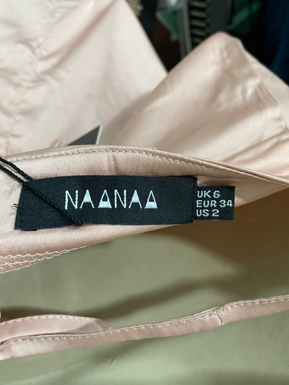 NAANAA |S| BUST 15| A29| BLUSH PINK SATIN COWL-NECK SLIP MAXI DRESS