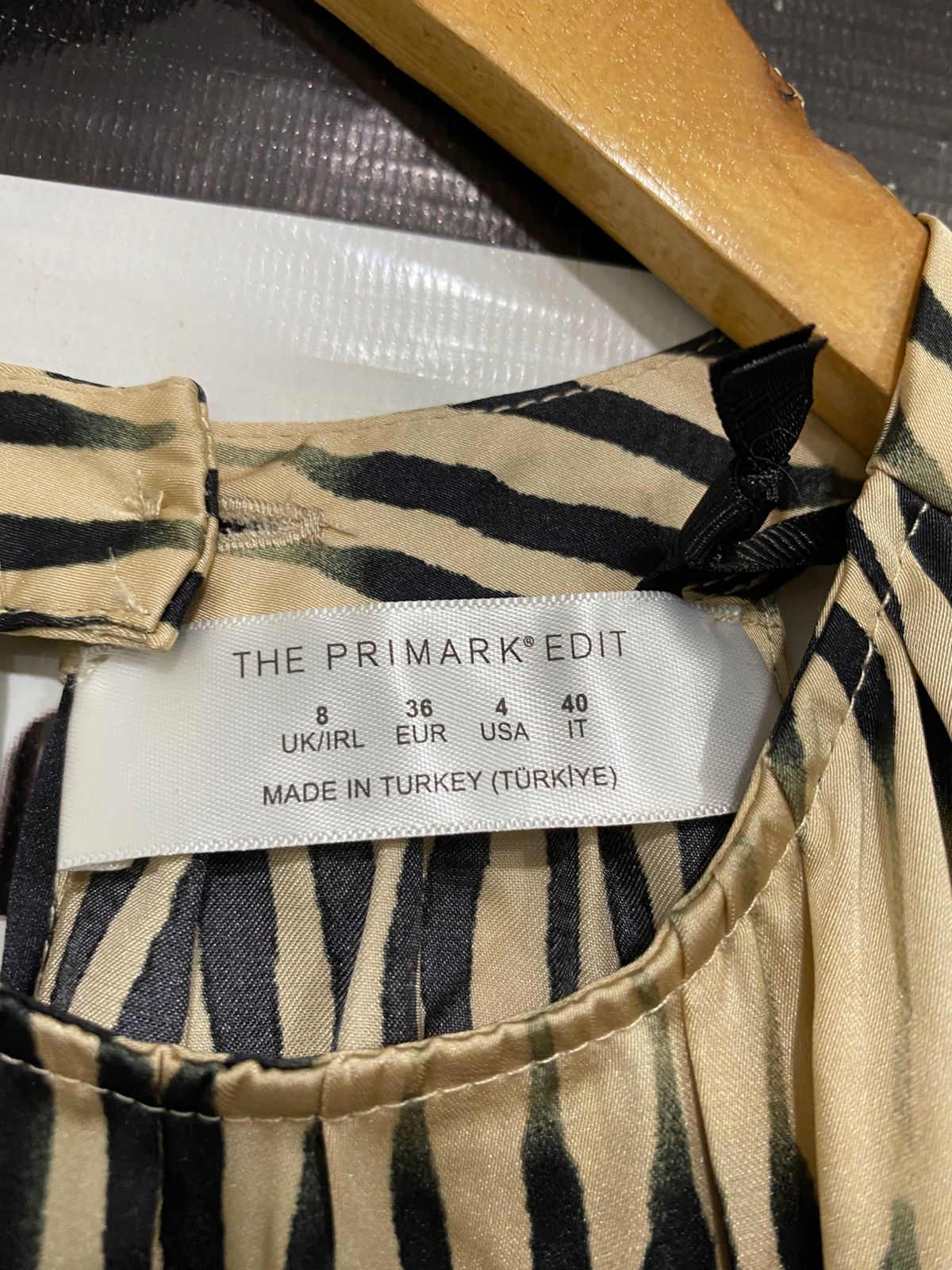 THE PRIMARK EDIT |S| BUST 20| A29|BEIGE & BLACK ABSTRACT STRIPE SLEEVELESS MAXI DRESS