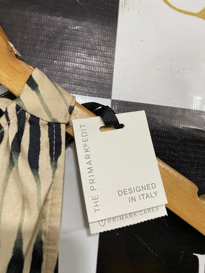 THE PRIMARK EDIT |S| BUST 20| A29|BEIGE & BLACK ABSTRACT STRIPE SLEEVELESS MAXI DRESS