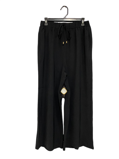 VINE APPAREL |M| WAIST 28| A30| BLACK DRAWSTRING ELASTIC-WAIST WIDE-LEG LOUNGE PANTS