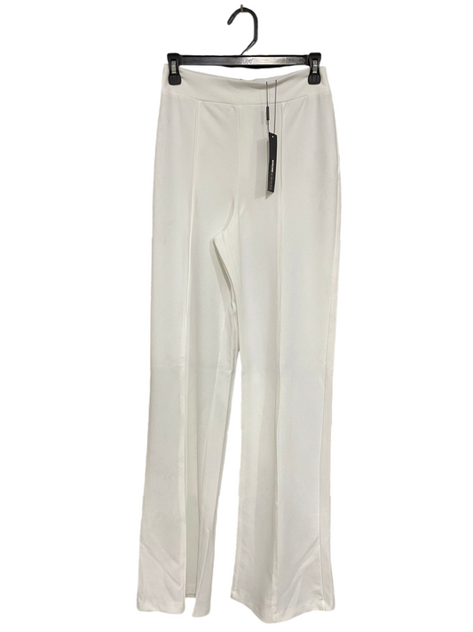 FASHION NOVA |M| WAIST 26| A30| WHITE HIGH-WAISTED FRONT-SLIT PANTS