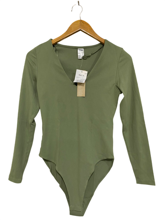 ANKO |XS| BUST 13| A30| OLIVE GREEN V-NECK LONG-SLEEVE BODYSUIT
