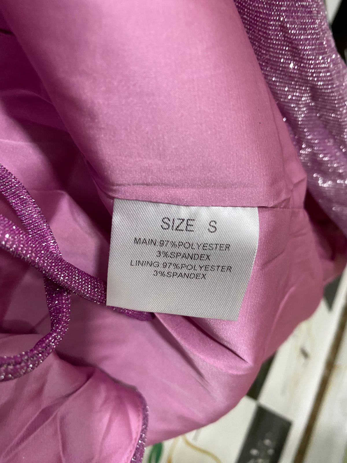 ALAMOUR |S| BUST 15| A31| PINK GLITTER SHIMMER RUCHED BODYCON SLIP DRESS