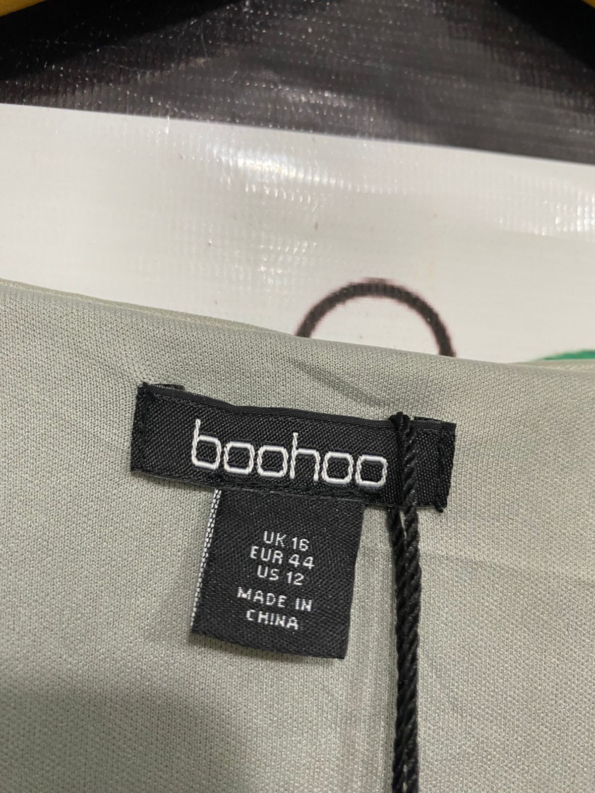 BOOHOO |XL| BUST 23| A31| SAGE & SILVER SEQUIN V-NECK LONG-SLEEVE MIDI DRESS