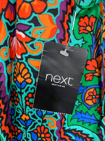 NEXT |M| BUST 16| A31| VIBRANT MULTICOLOR PAISLEY & FLORAL PRINT RUFFLE-STRAP MAXI DRESS