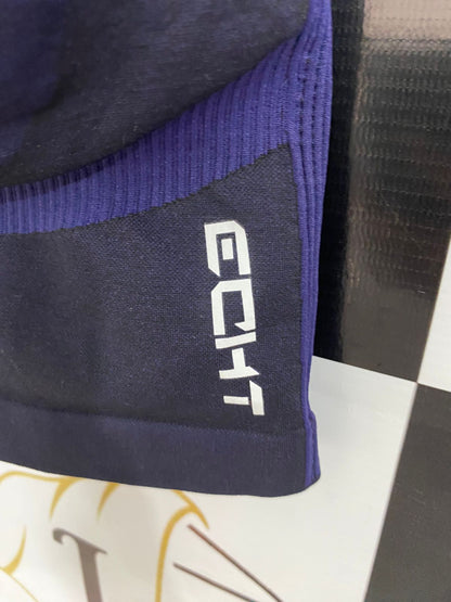 ECHT |XXS| WAIST 20| A30| PURPLE & NAVY BLUE SEAMLESS HIGH-WAISTED RIBBED ACTIVE SHORTS