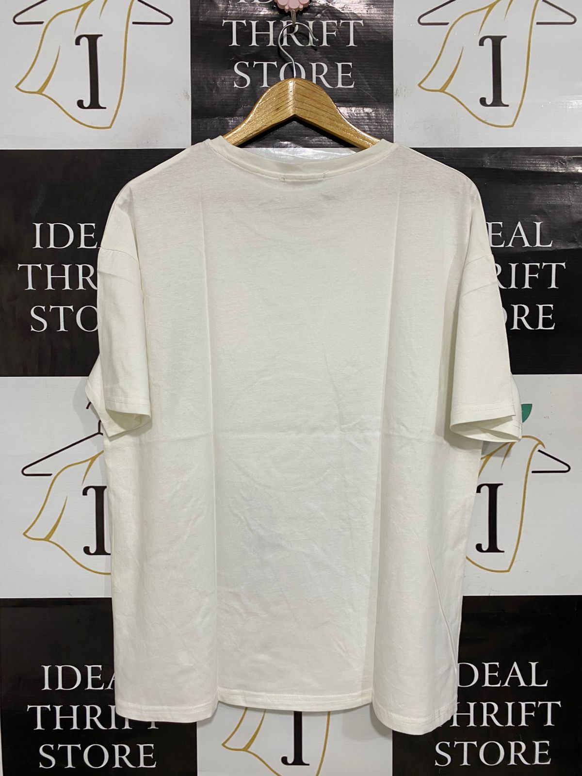 JIN JIN |L| BUST 22| A30| WHITE & PURPLE "WONDERLAND" BUNNY RHINESTONE GRAPHIC T-SHIRT