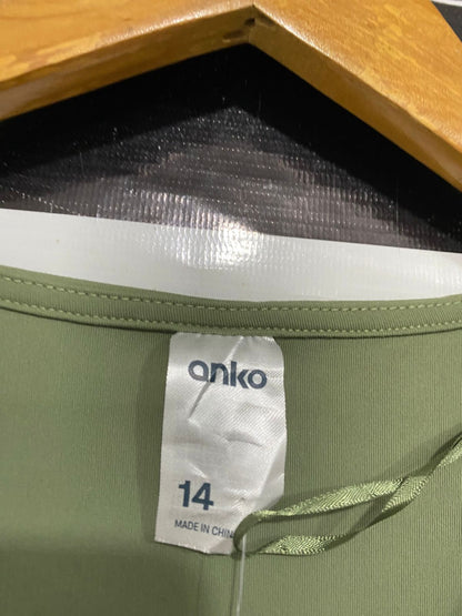 ANKO |XS| BUST 13| A30| OLIVE GREEN V-NECK LONG-SLEEVE BODYSUIT