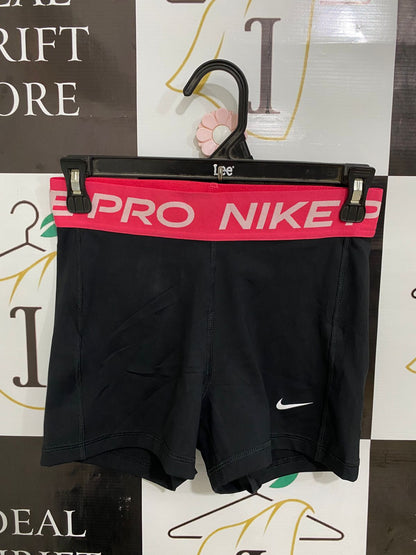 NIKE PRO |S| WAIST 26| A30| BLACK & PINK ATHLETIC COMPRESSION SHORTS